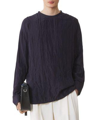 Pleated Silk Top by LANVIN