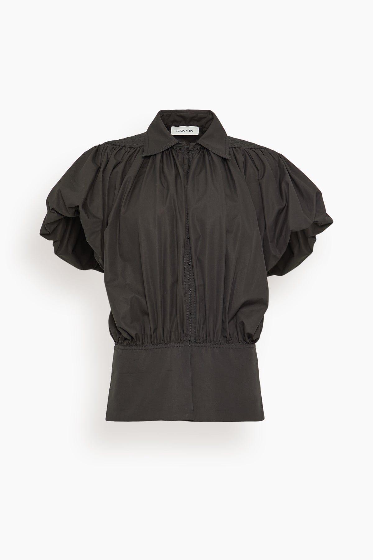 Puffy Sleeves Top in Black by LANVIN