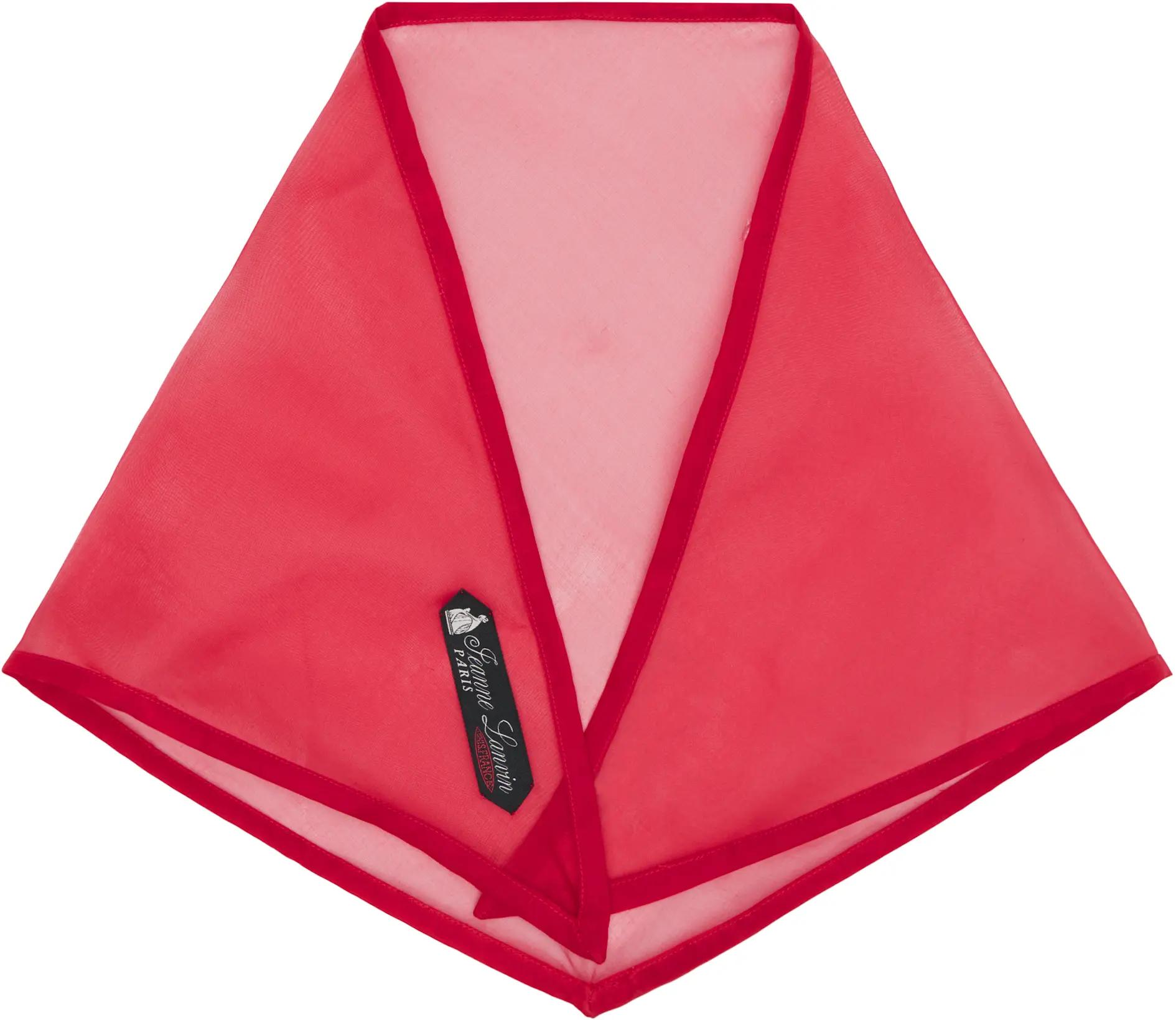 Red Silk Organza Triangle Scarf by LANVIN