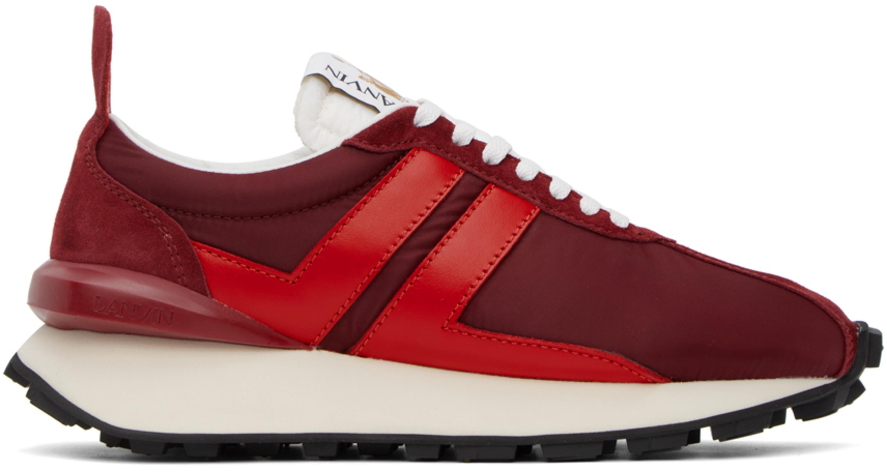 Red & Burgundy Bumpr Sneakers by LANVIN