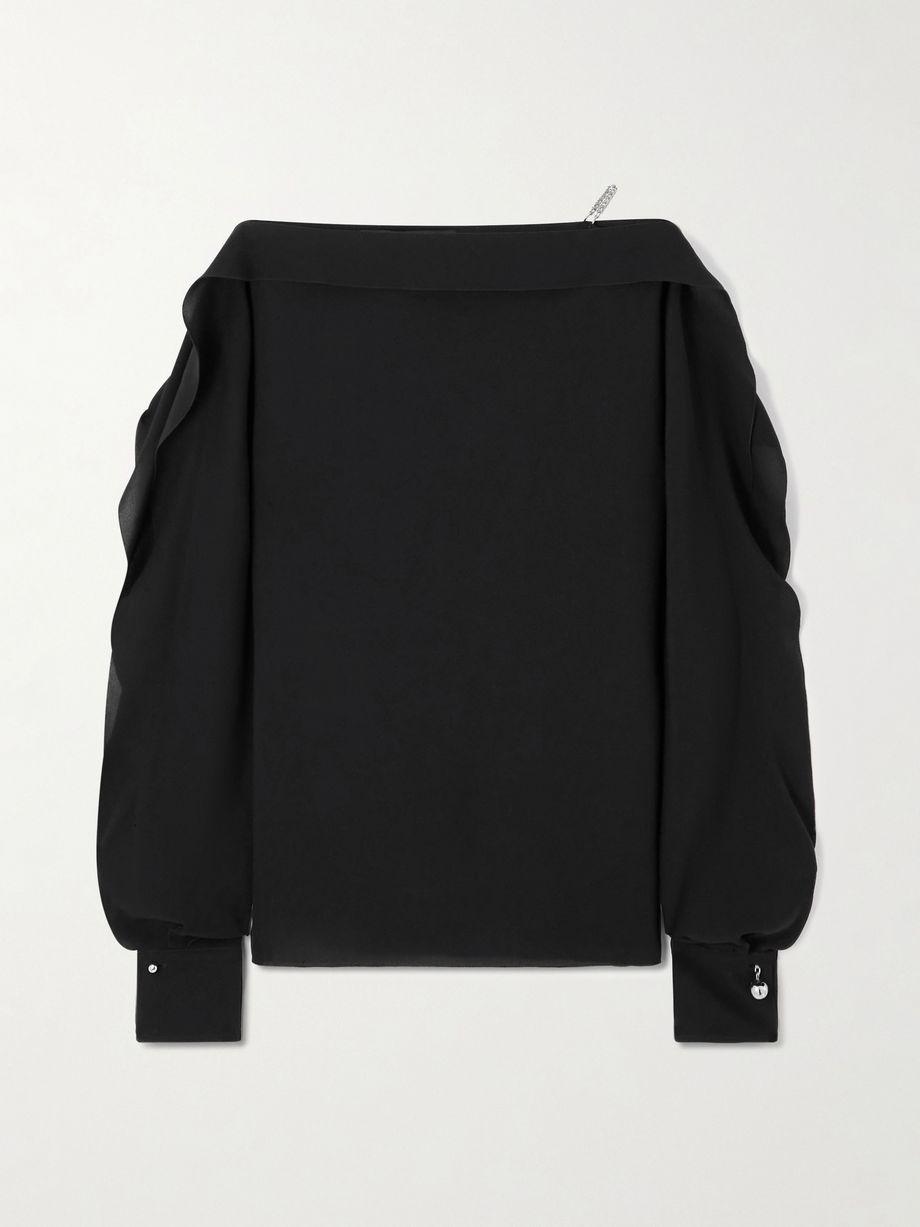 Ruffled silk-crepe blouse by LANVIN