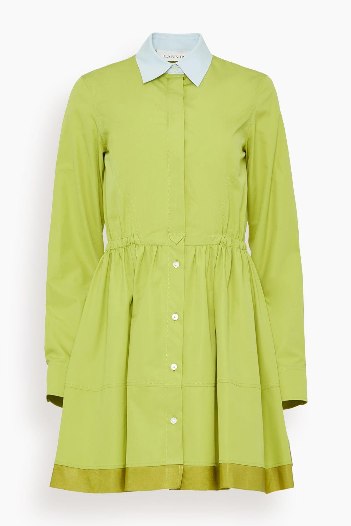 Short Shirt Dress in Absinth Green by LANVIN