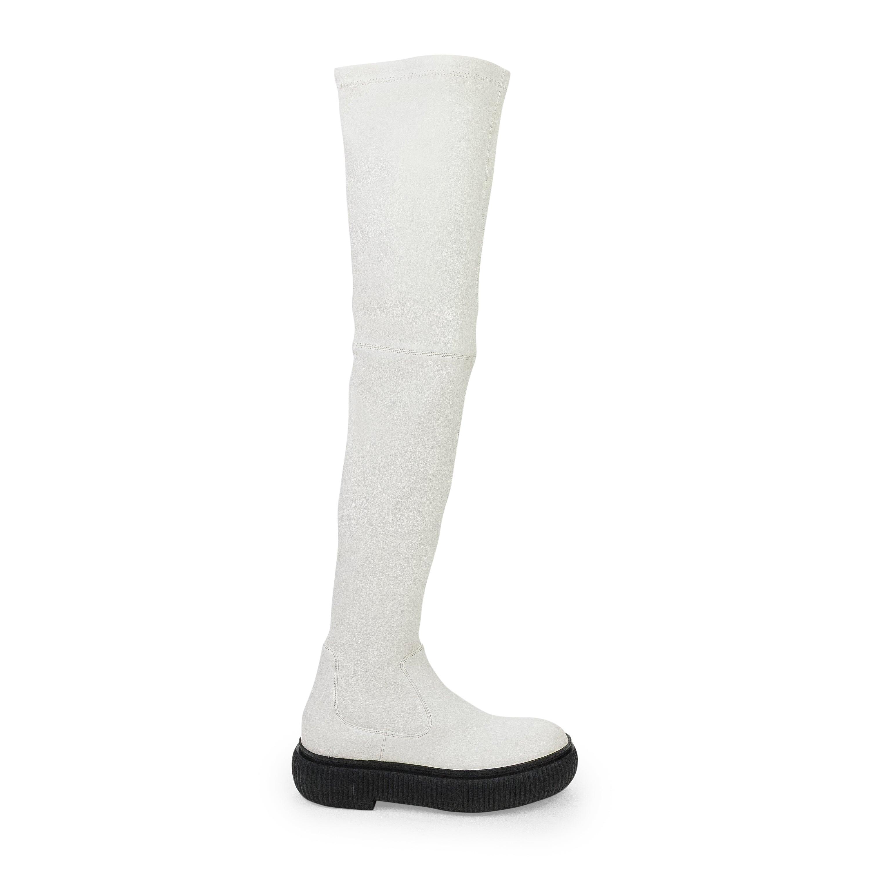 WHITE ARPEGE HIGH OVER THE KNEE BOOTS by LANVIN