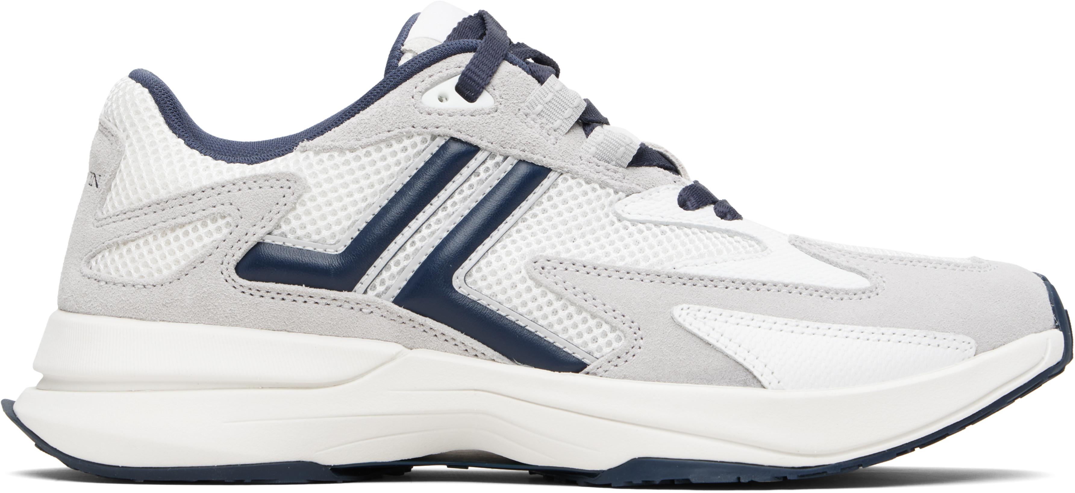 White & Navy JLA Mesh Sneakers by LANVIN
