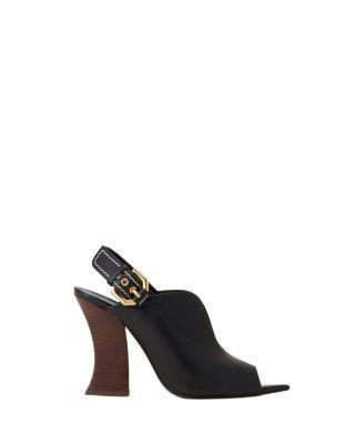Women's 100mm Leather Sandals with Buckle by LANVIN