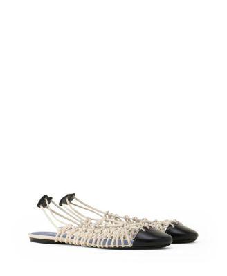 Women's Knitline Slingback Ballerina in Leather by LANVIN