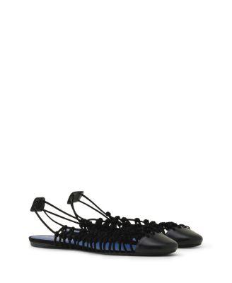 Women's Knitline Slingback Ballerina in Leather by LANVIN