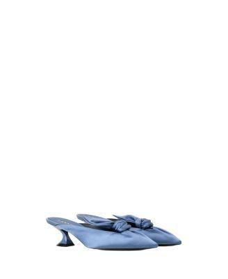 Women's Midnight Step Heeled Mules With A Satin Bow by LANVIN