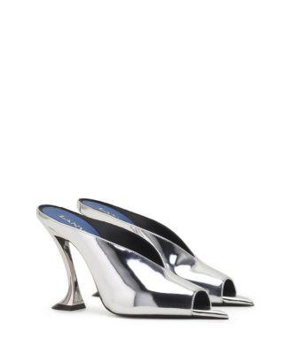 Women's Midnight Step Mule In Metallic Leather by LANVIN