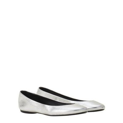 Women's The Ballerina Flat In Metallic Leather by LANVIN