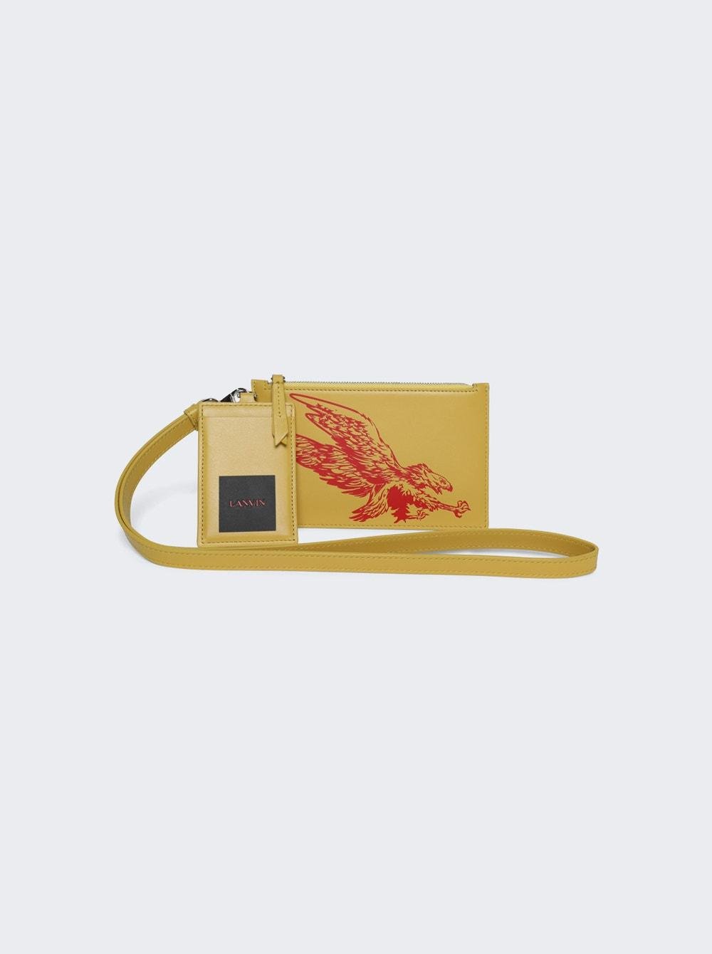 X Future Double Pouch With Eagle Print Bright Orange  | The Webster by LANVIN
