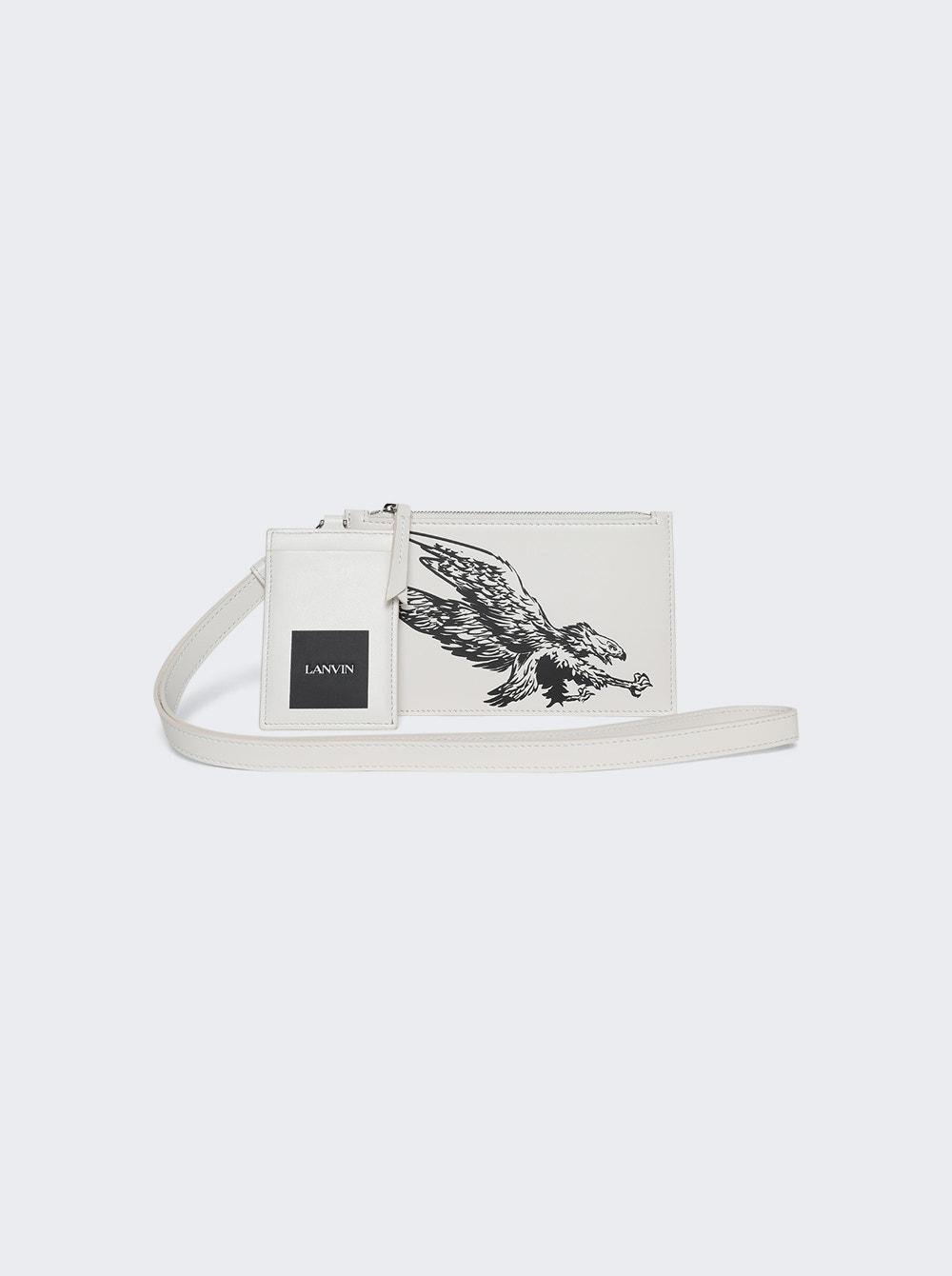 X Future Double Pouch With Eagle Print White Mustang  | The Webster by LANVIN