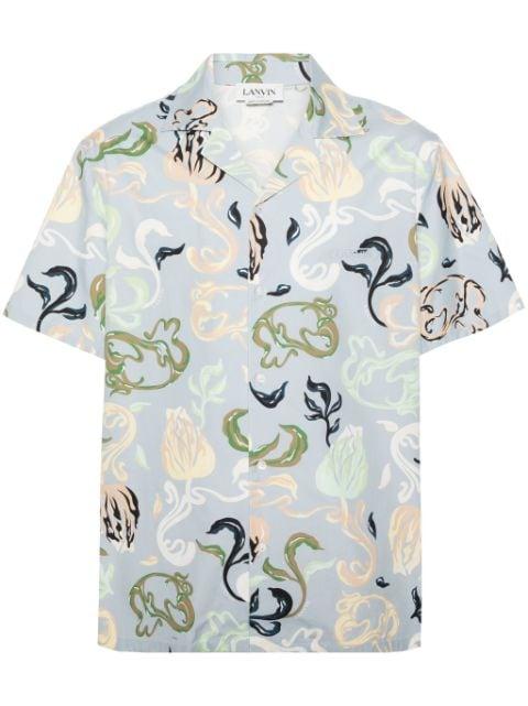 abstract-print cotton shirt by LANVIN