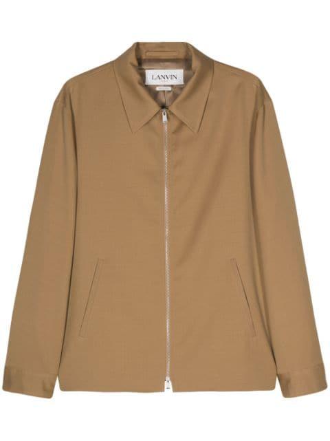 appliqué logo wool jacket by LANVIN