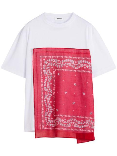 bandana-panel T-shirt by LANVIN