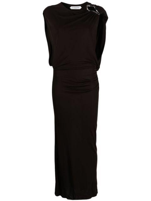 brooch-detail maxi dress by LANVIN
