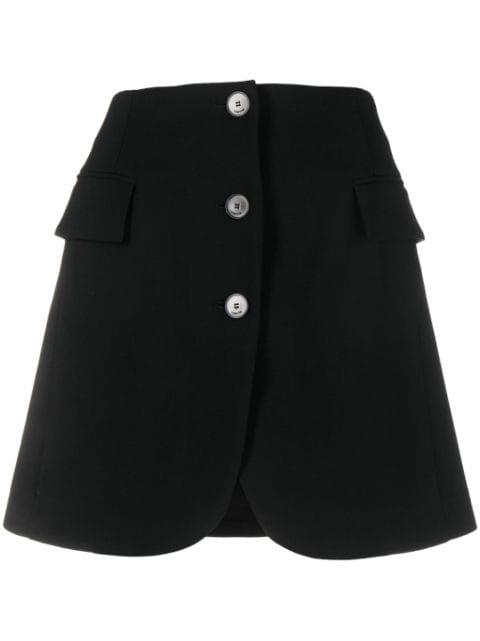 button-front virgin-wool miniskirt by LANVIN