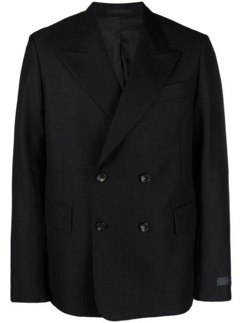 checked double-breasted blazer by LANVIN