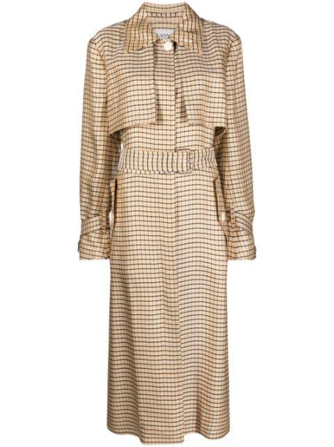 checkered trench coat by LANVIN