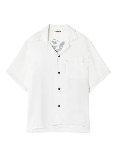 chest-pocket back-graphic shirt by LANVIN