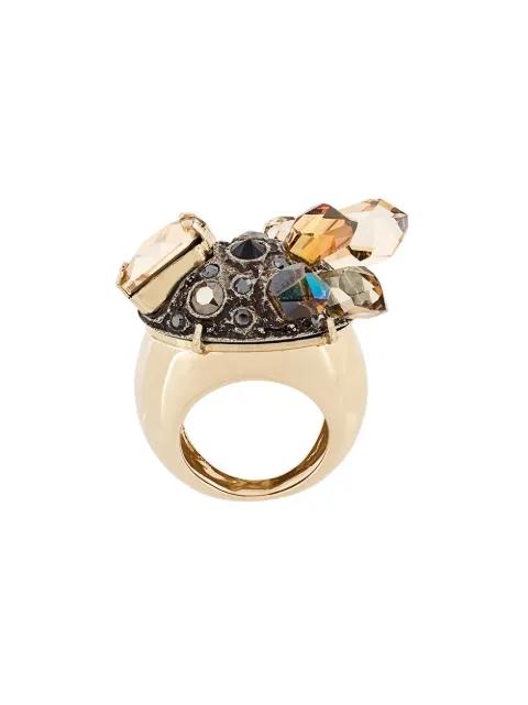 crystal embellished chunky ring by LANVIN