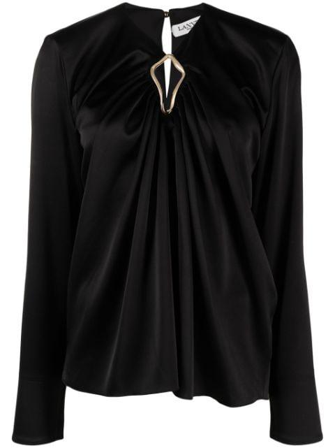 draped long-sleeved blouse by LANVIN