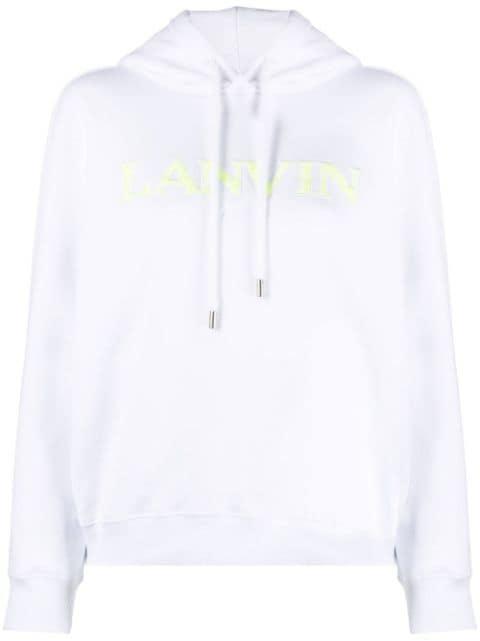 embroidered-logo cotton hoodie by LANVIN