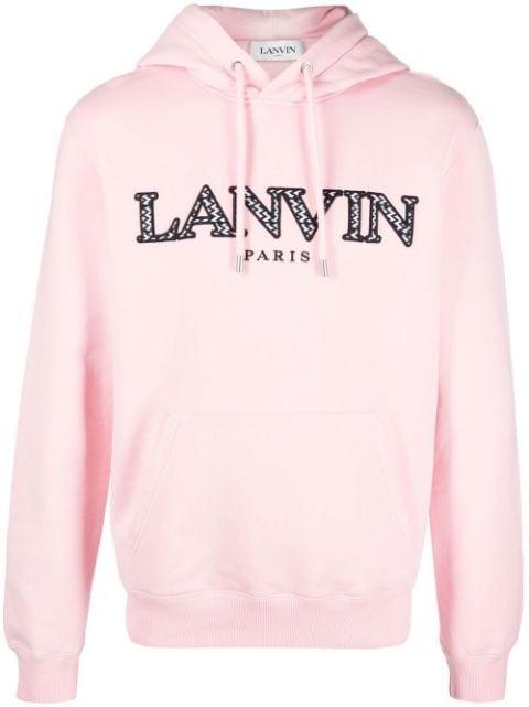 embroidered-logo cotton hoodie by LANVIN