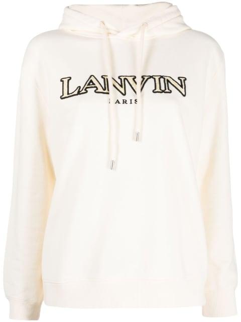 embroidered-logo cotton hoodie by LANVIN