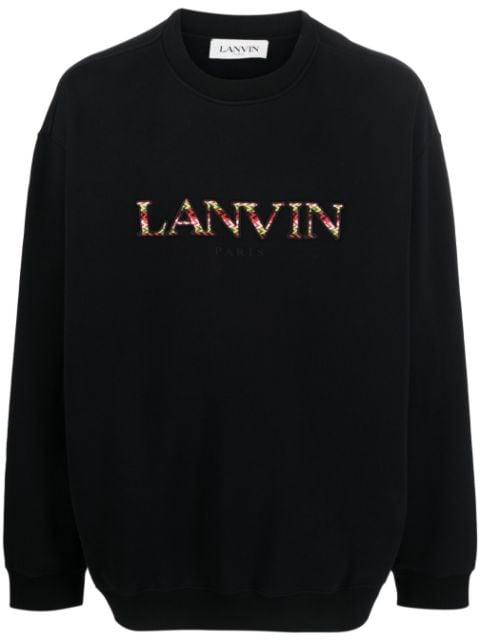embroidered logo crew neck sweatshirt by LANVIN