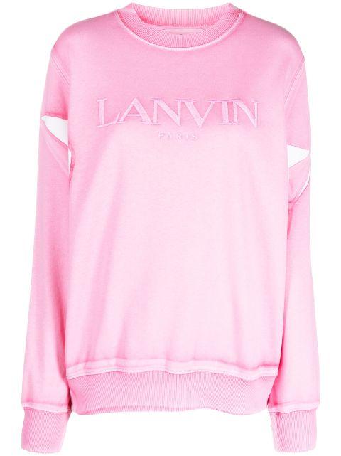 embroidered-logo crew-neck sweatshirt by LANVIN