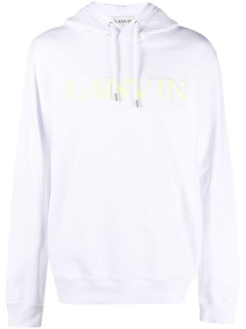 embroidered-logo pouch-pocket hoodie by LANVIN