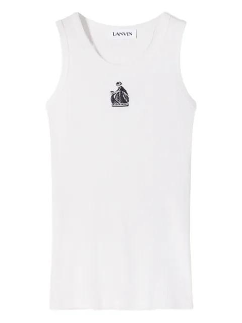 embroidery-logo tank top by LANVIN