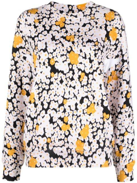 floral-print cotton sweatshirt by LANVIN