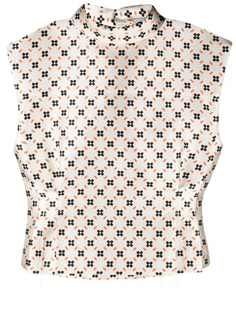 floral-print sleeveless blouse by LANVIN