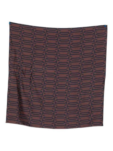 geometric-pattern silk scarf by LANVIN