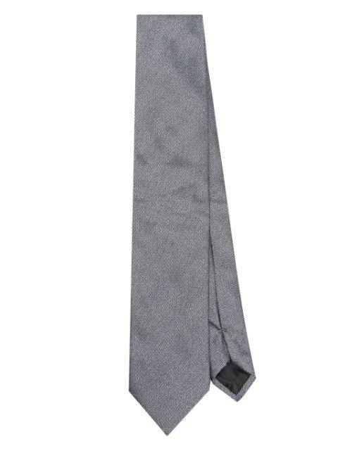 herringbone-pattern silk tie by LANVIN