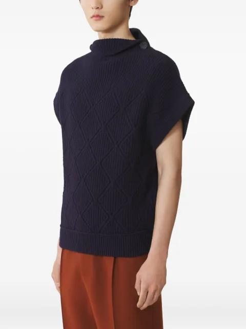 high-neck diamond-pattern sweater by LANVIN