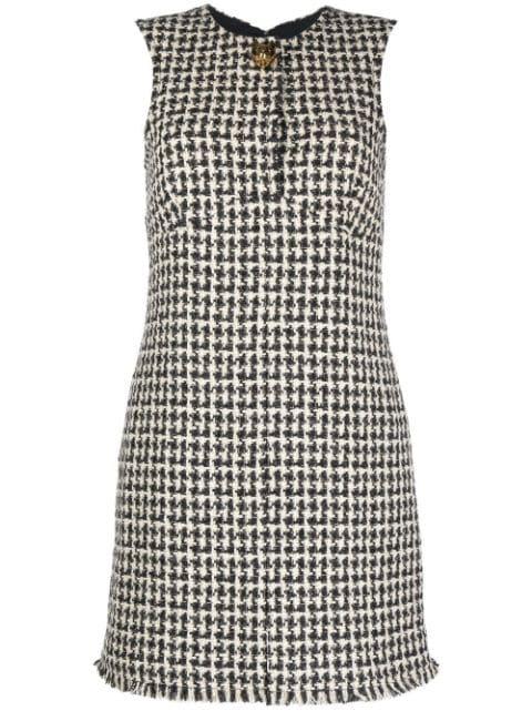 houndstooth-pattern wool shift dress by LANVIN