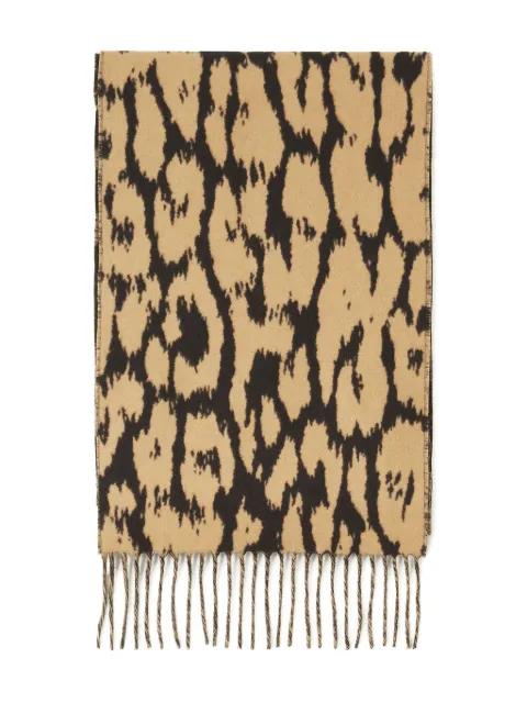 leopard-print fringed scarf by LANVIN