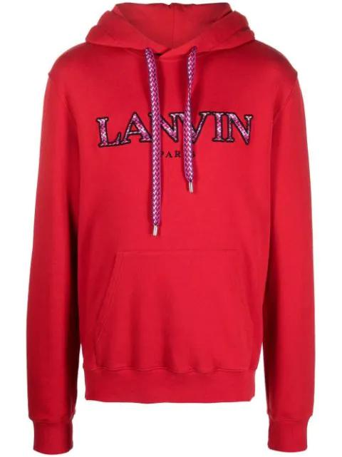 logo appliqué cotton-jersey hoodie by LANVIN