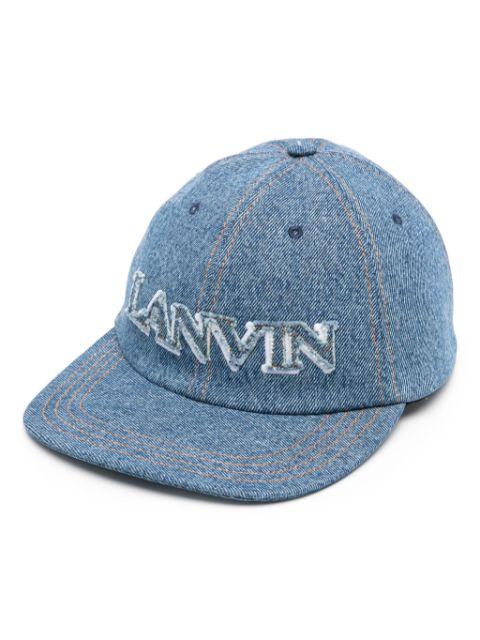 logo-appliqué denim cap by LANVIN