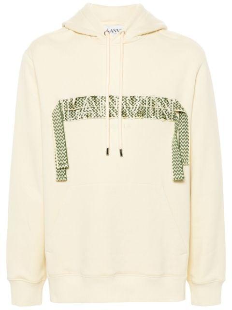 logo-embroidered cotton hoodie by LANVIN