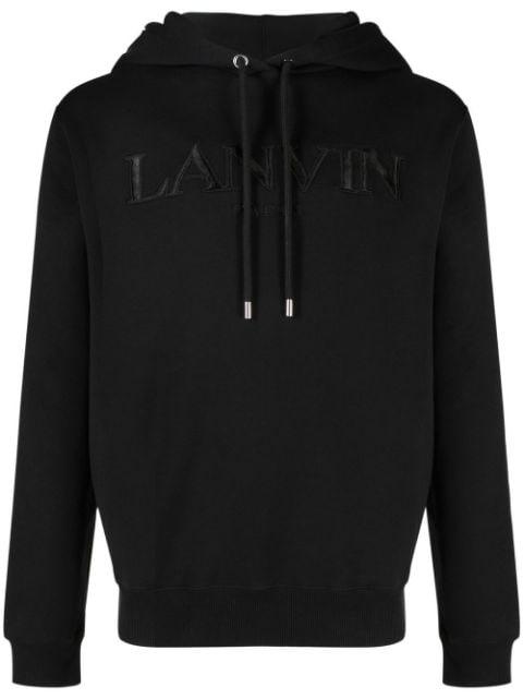 logo-embroidered cotton hoodie by LANVIN