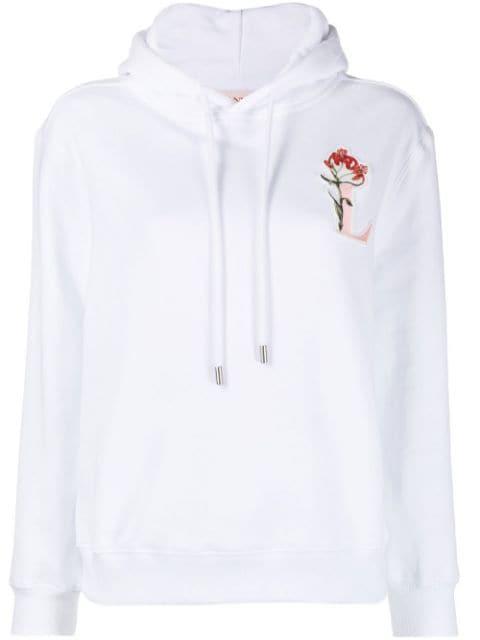 logo-embroidered drawstring hoodie by LANVIN