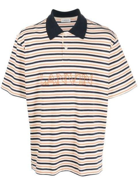 logo-embroidered striped polo shirt by LANVIN