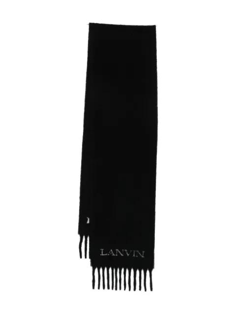 logo fringed scarf by LANVIN