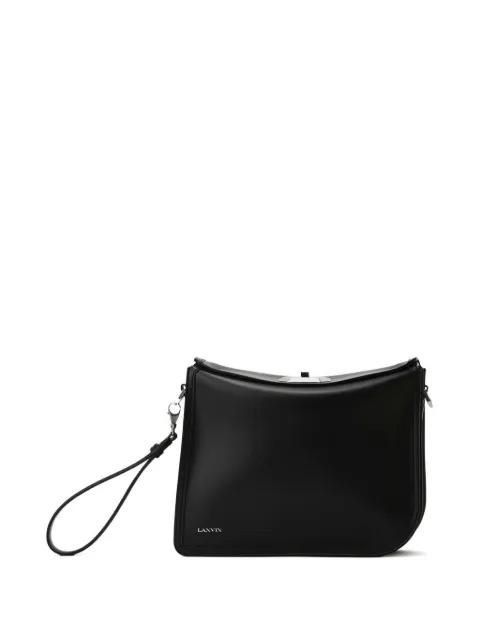 logo-plaque clutch bag by LANVIN