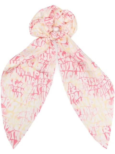 logo-print knot-detailed scrunchie by LANVIN