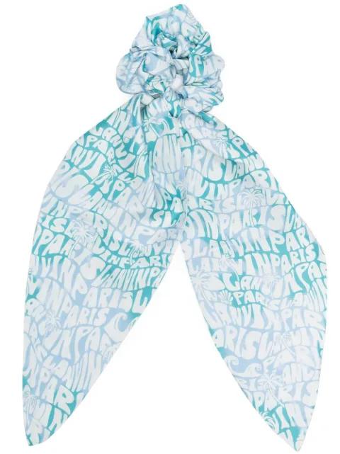 logo-print knot-detailed scrunchie by LANVIN